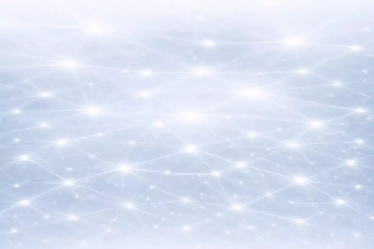 Digitale Netzwerkstruktur als visuelles Sinnbild für strategisch aufgebaute Sichtbarkeit bei medienmatrixx
